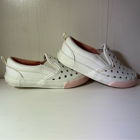 Old Navy Off White Slip On Canvas Polka dot Sneakers Size 5 - Picture 4 of 7